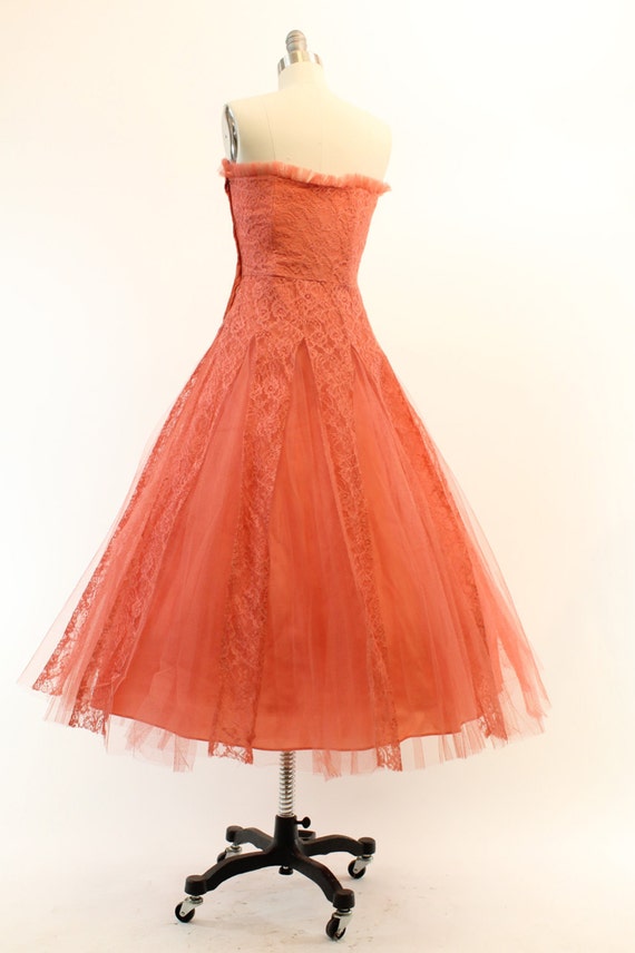 1950s cupcake lace dress xs | vintage tulle strap… - image 3