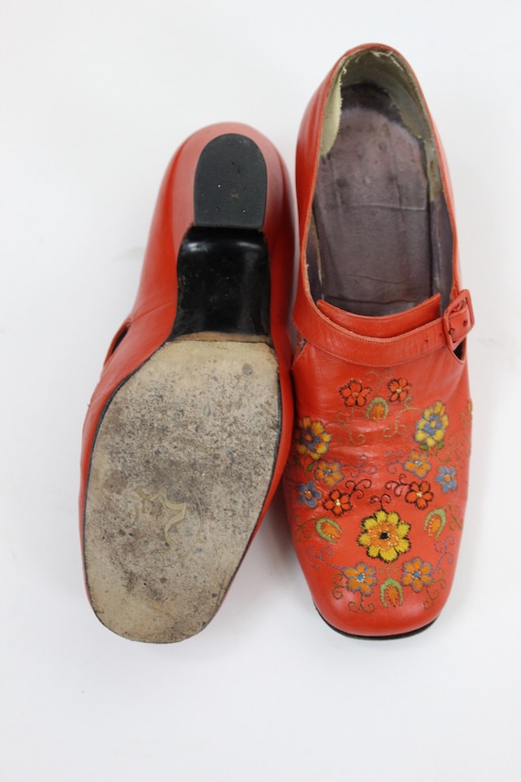 1960s RARE Jerry Edouard shoes | embroidered heel… - image 9