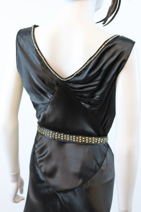 1930s liquid silk and rhinestone dress xs | bias … - image 9