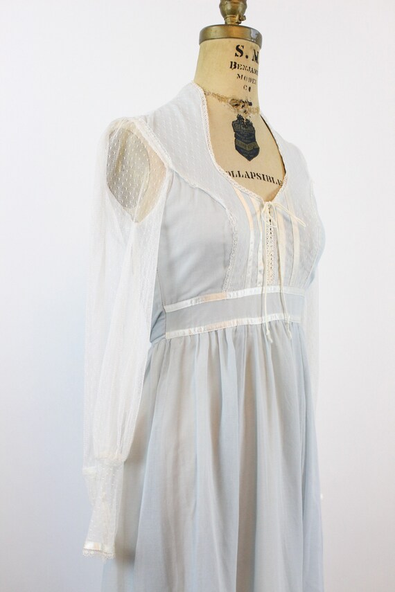 1970s Gunne Sax CORSET blue maxi dress xxs | new spri… - Gem
