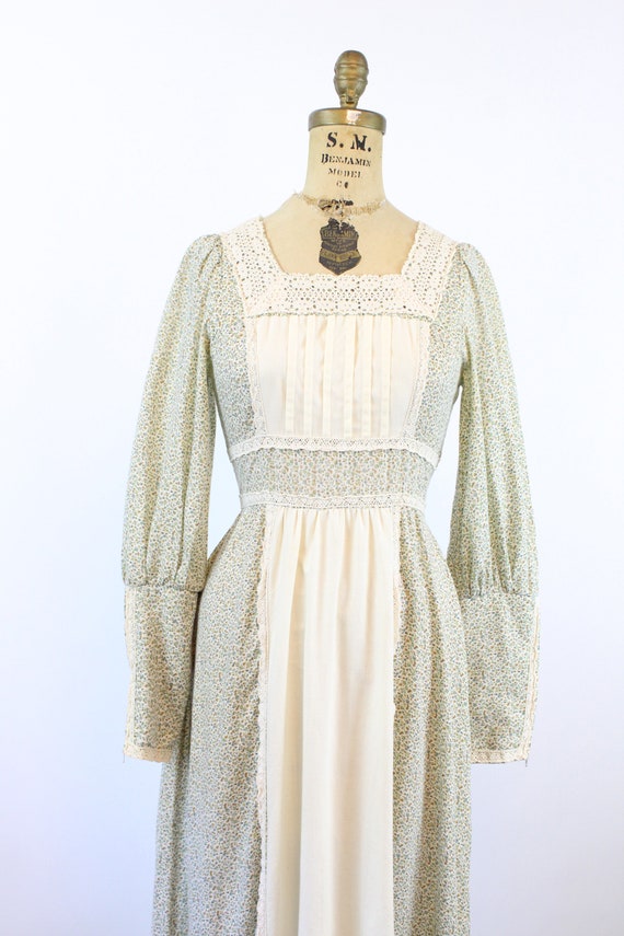1970s GUNNE SAX cotton FLORAL maxi dress xs | new sp… - Gem