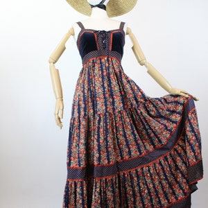 1970s GUNNE SAX Cabbage Rose Corset Maxi Dress Xss | New Spring Summer ...