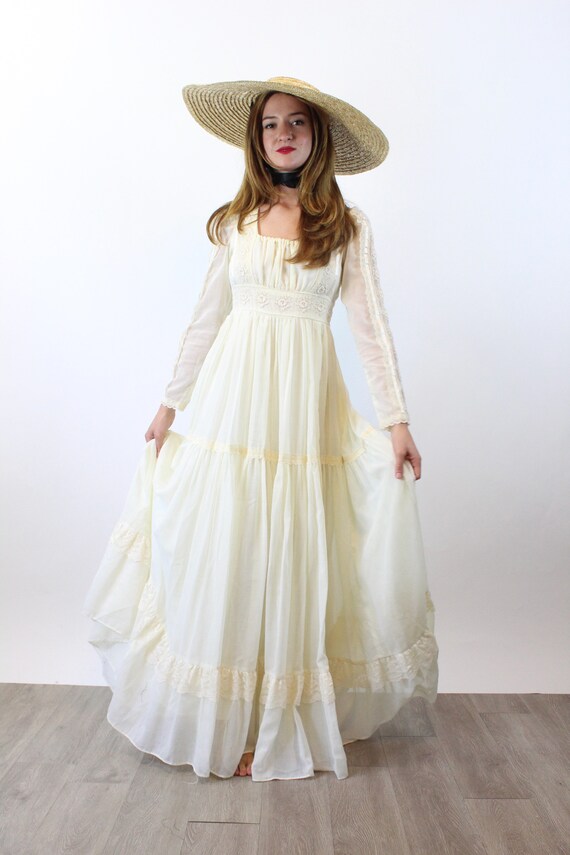 1970s GUNNE SAX peasant maxi wedding dress xs | new f… - Gem