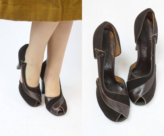 1940s deadstock peep toe pumps size 7.5 | vintage