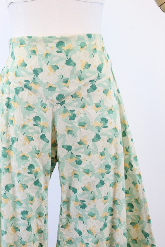 1930s BEACH PAJAMA pants morning glory print smal… - image 3