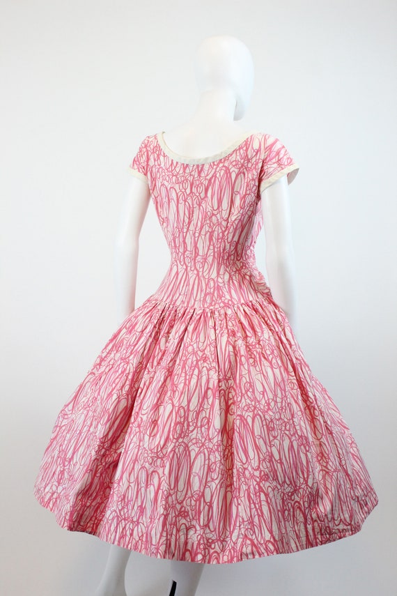 1950s Pat Hartley swirl dress small | vintage cot… - image 8