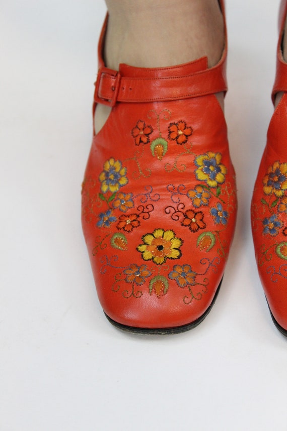 1960s RARE Jerry Edouard shoes | embroidered heel… - image 6