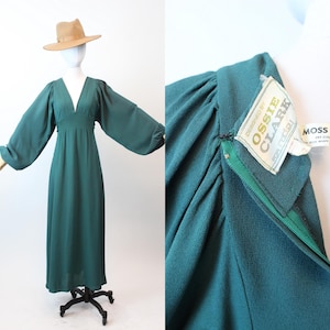 1970s 1971 OSSIE CLARK balloon sleeves maxi dress small medium | new fall winter
