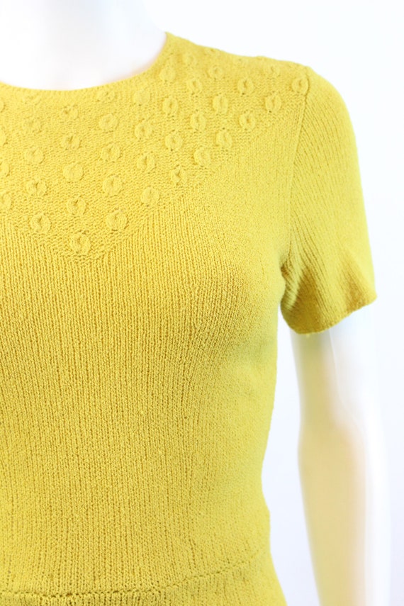 1940s CHARTREUSE knit dress xs small | new spring… - image 5