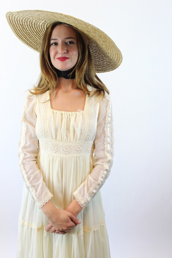 1970s GUNNE SAX peasant maxi wedding dress xs | new f… - Gem