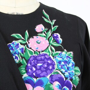 1940s quilted applique rayon dress large | vintage floral dress | new spring summer image 4