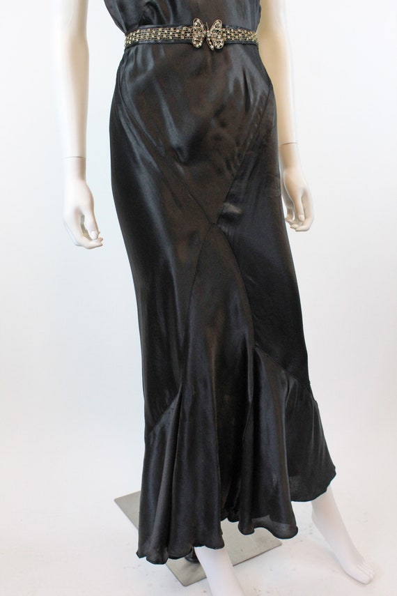 1930s liquid silk and rhinestone dress xs | bias … - image 7