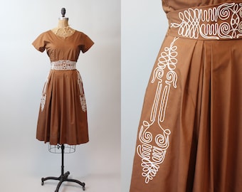 1950s ANN FOSTER soutache dress medium | new spring summer