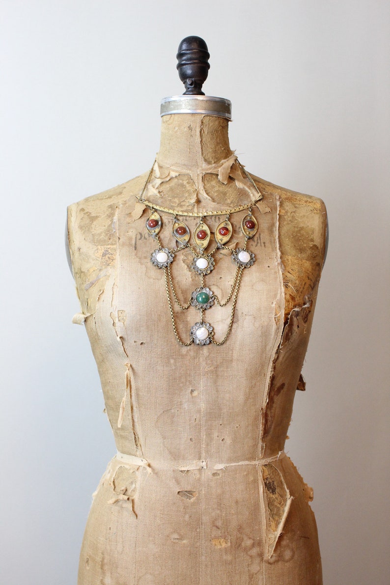 1970s EGYPTIAN gold bib CHOKER MASSIVE necklace new spring summer image 2