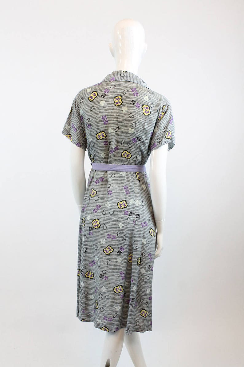 1940s novelty print dress medium vintage figure and jugs print new in image 5