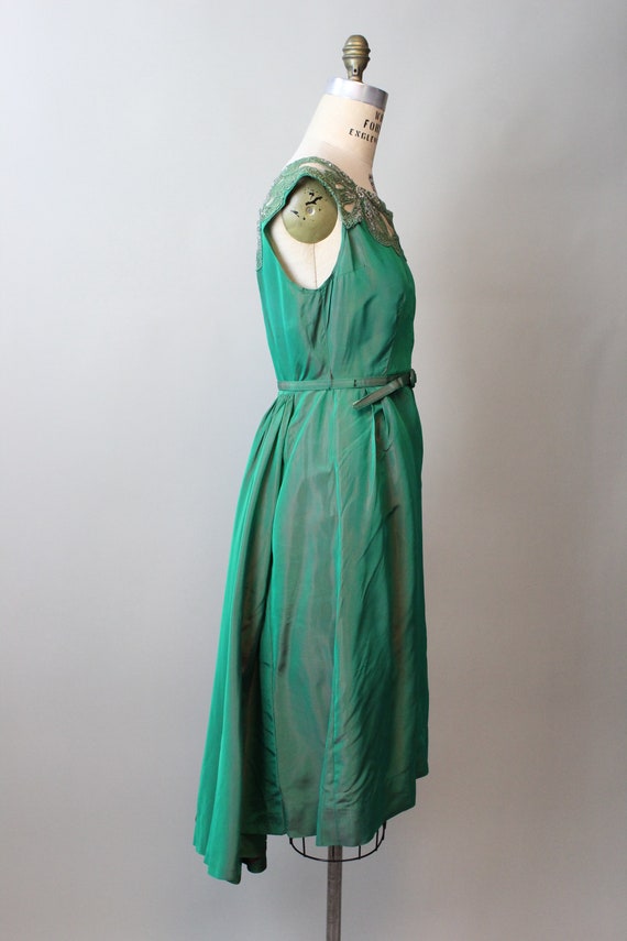 1960s Mr Blackwell Custom green TRAIN dress xs | … - image 7