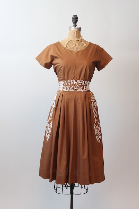 1950s ANN FOSTER soutache dress medium | new spri… - image 2