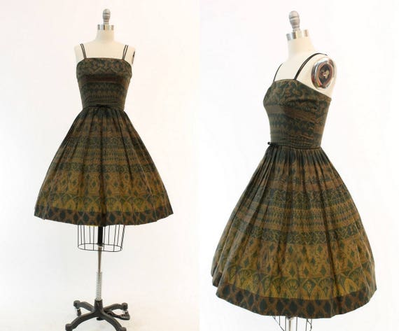 1950s batik print dress | vintage cotton sundress
