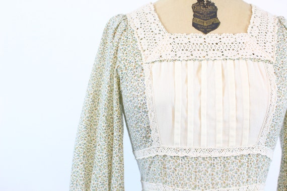 1970s GUNNE SAX cotton FLORAL maxi dress xs | new sp… - Gem