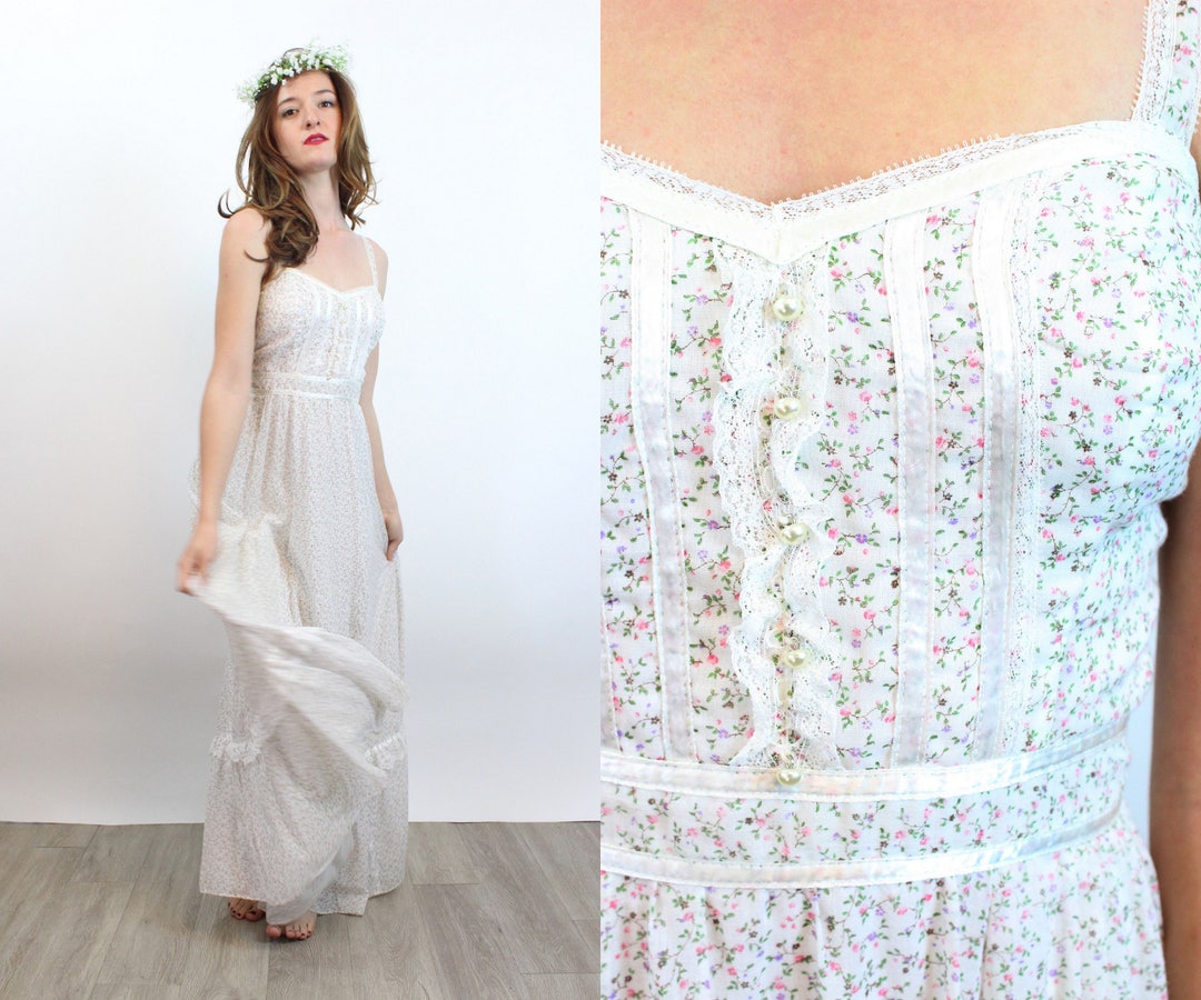1970s GUNNE SAX Floral Maxi Dress Xs | New Spring Summer - Etsy