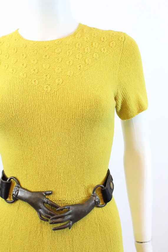 1940s CHARTREUSE knit dress xs small | new spring… - image 8