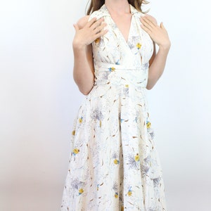 1950s FAN PRINT halter novelty dress xs new spring summer image 2