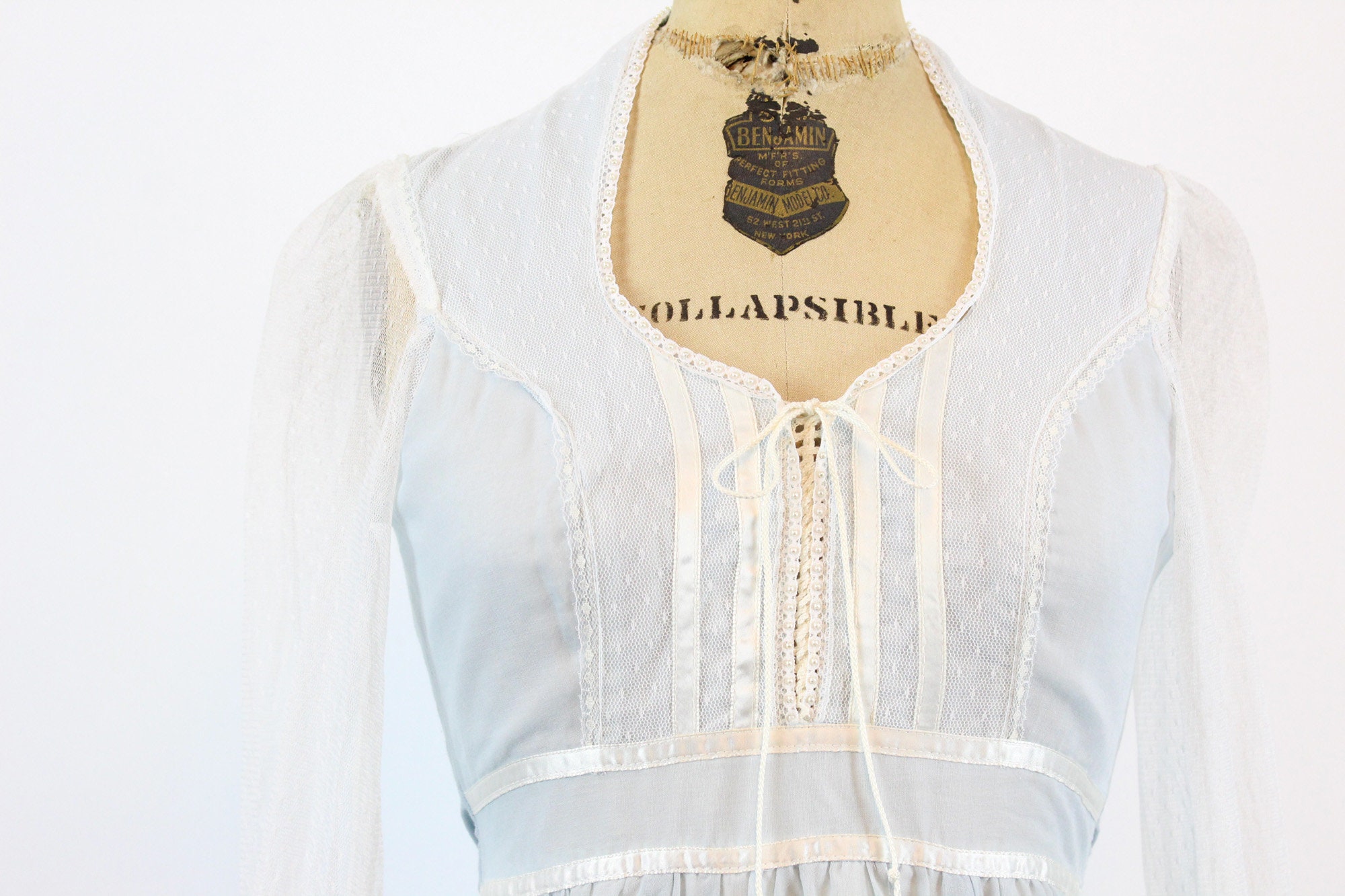 1970s Gunne Sax CORSET Blue Maxi Dress Xxs | New Spring Summer - Etsy