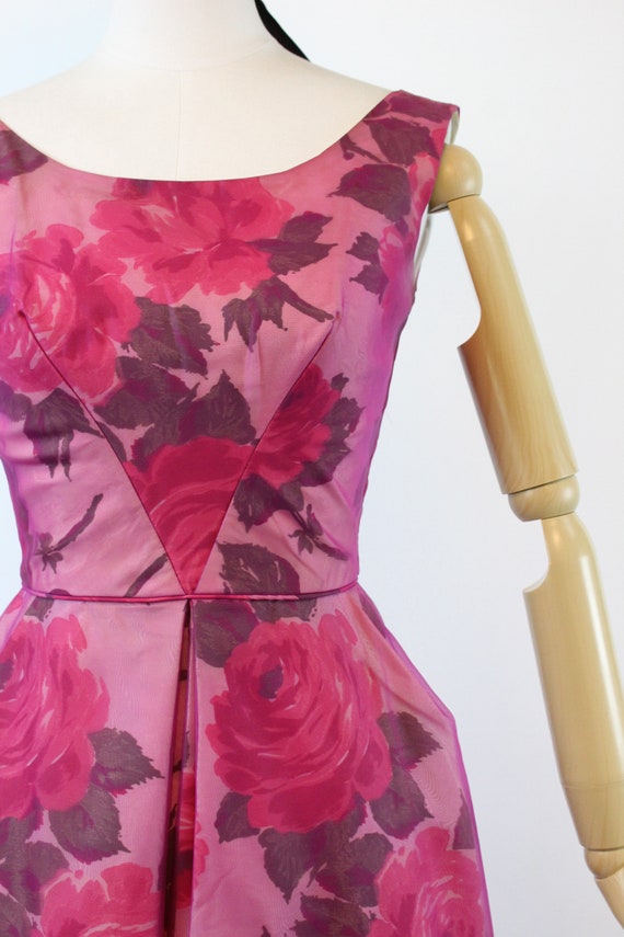 1950s ROSE PRINT organza dress xxs | new spring s… - image 3