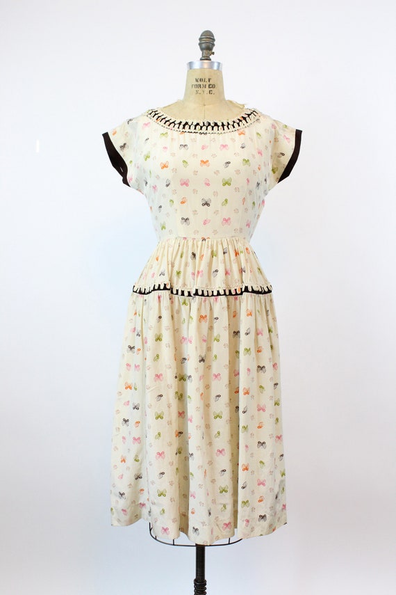 1950s MOTH butterfly print Vicky Vaughn dress xs … - image 2