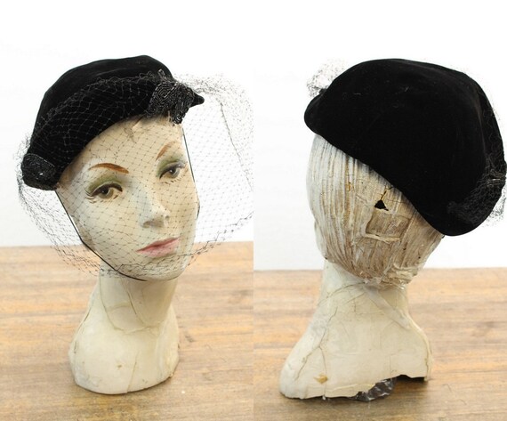 1940s hat | vintage velvet veil | fascinator