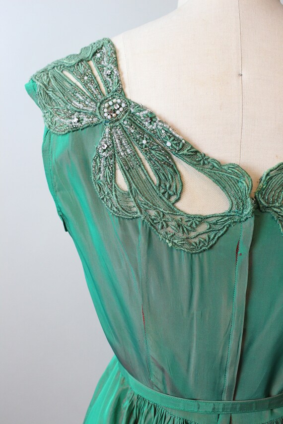 1960s Mr Blackwell Custom green TRAIN dress xs | … - image 9