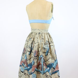 1950s MAP PRINT cartography skirt xxs new spring summer image 7