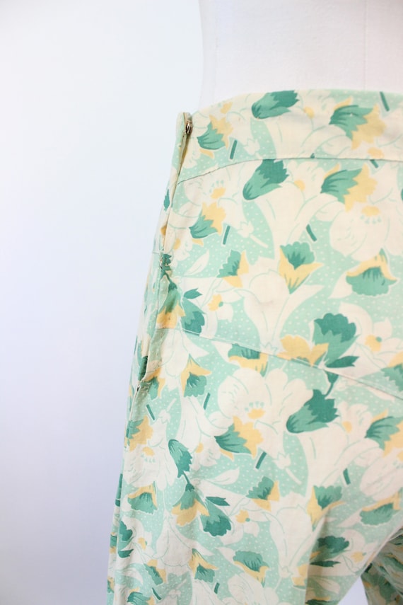 1930s BEACH PAJAMA pants morning glory print smal… - image 10