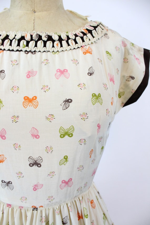 1950s MOTH butterfly print Vicky Vaughn dress xs … - image 7