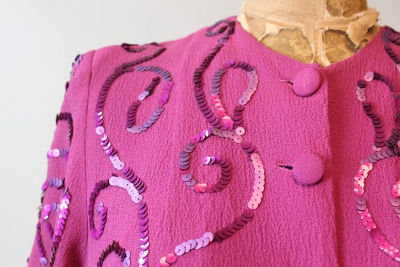 1940s RASPBERRY sequin blouse small | new fall wi… - image 2
