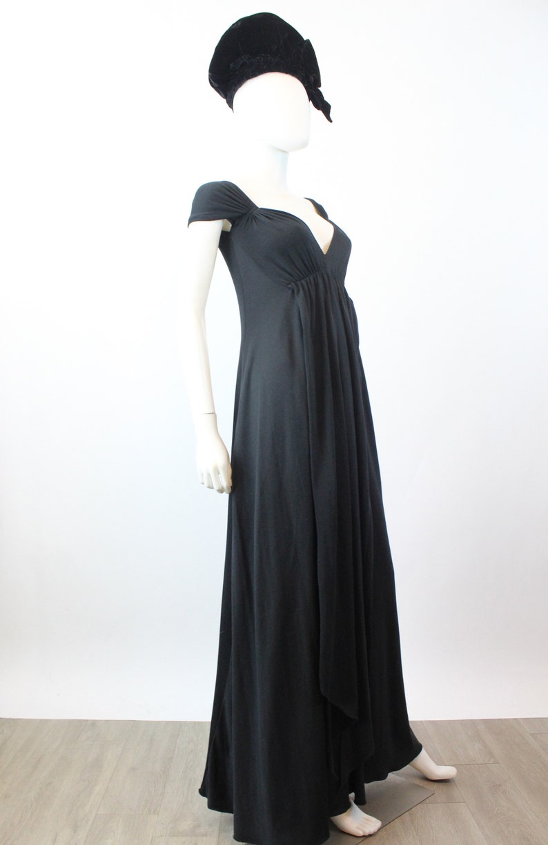 1970s 1971 JOHN KLOSS grecian dress jersey maxi small medium new winter image 7