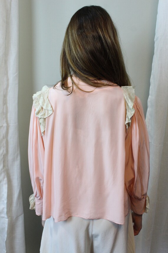 1940s peach rayon BED JACKET small medium | new s… - image 7