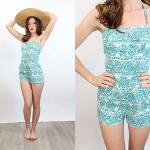 1950s ROSE MARIE REID romper playsuit cotton xs | new spring summer