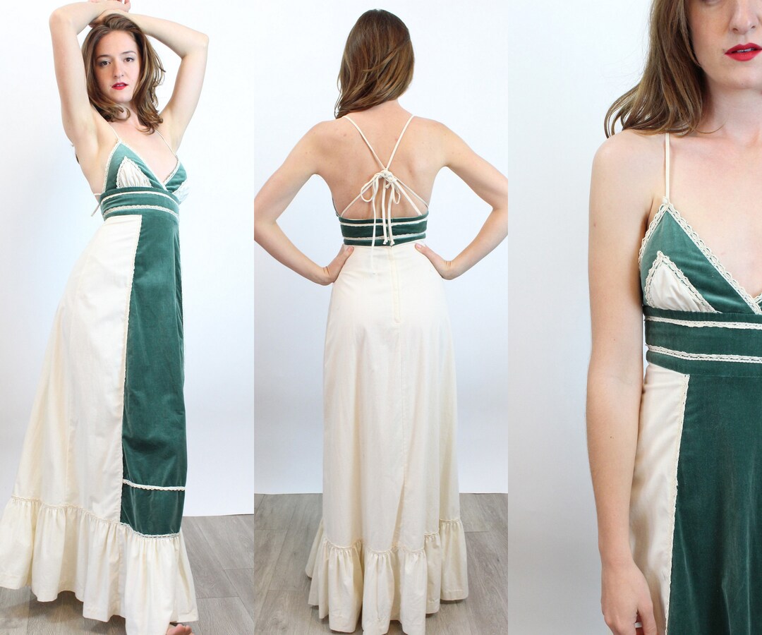 1970s GUNNE SAX Halter Maxi Dress Xxs | New Spring Summer - Etsy