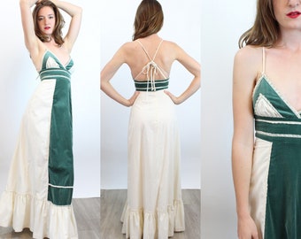 1970s GUNNE SAX halter maxi dress xxs | new spring summer