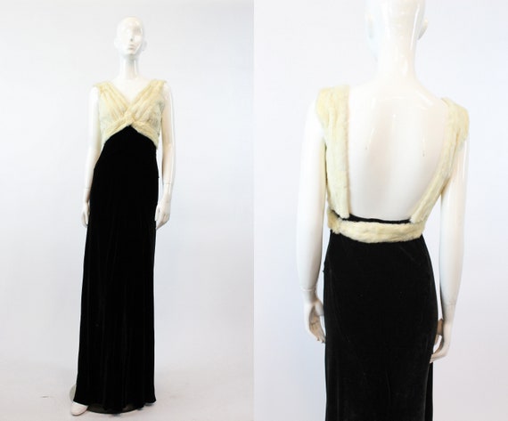 1930s silk velvet dress | bias cut Hattie Carnegie