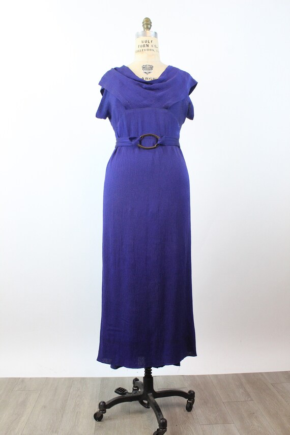 1930s PURPLE LAME rayon gown dress large | new wi… - image 5