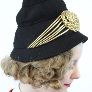 1940s turban hat wool gold bullion high profile image 3