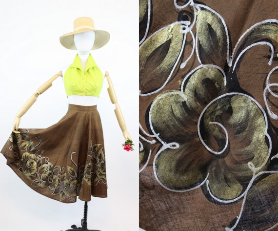 1950s vintage mexican skirt | full circle skirt |