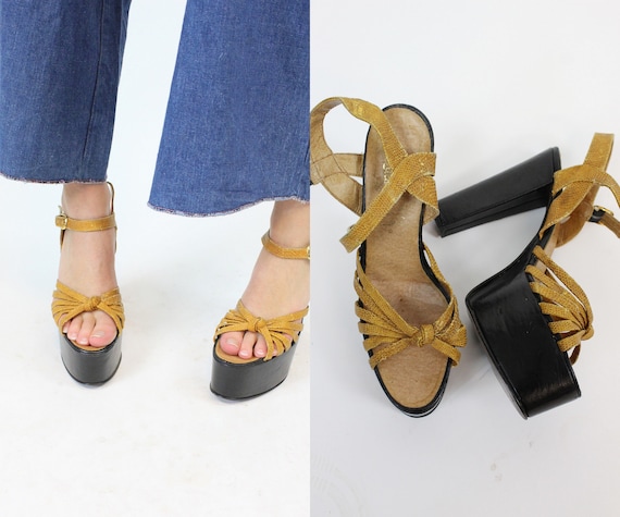 1970s platform sandals shoes size 8 us | vintage m