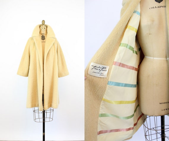 1960s IVORY Lilli Ann fur coat medium large | new
