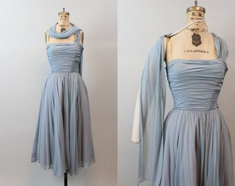 1950s 1952 documented FRED PERLBERG strapless silk dress xxs | new spring summer