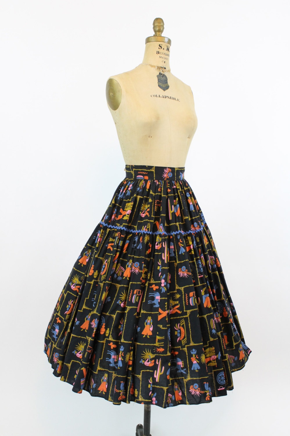 1950s Novelty Print Skirt Vintage Fiesta Burro Cotton Full - Etsy
