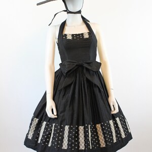 1950s Joan Barrie HALTER cotton dress EYELET xxs new spring summer summer image 2