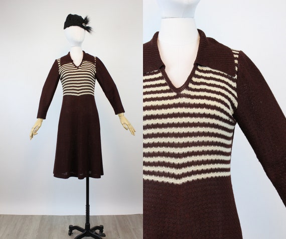 1970s does 1930s knit dress small medium | new kn… - image 1